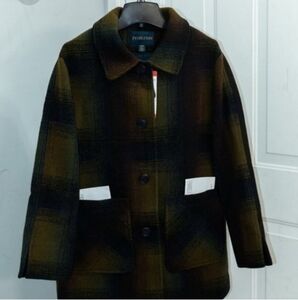 Pendleton Ladies' Wool Topper Coat in Green Plaid NWT
